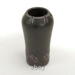 Rookwood Pottery production rook crow vase 1921 arts & crafts matte purple brown