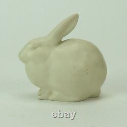 Rookwood Pottery production white rabbit paperweight arts & crafts 1937