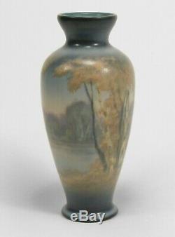 Rookwood Pottery uncrazed scenic vellum landscape vase ETH 1946 arts & crafts