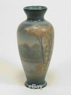 Rookwood Pottery uncrazed scenic vellum landscape vase ETH 1946 arts & crafts