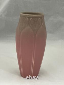 Rookwood Production Pottery Arts & Crafts Pink & Green 7 in Vase 1934 Shape 2373