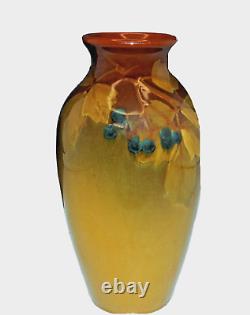 Rookwood Standard Pottery Vase, Woodbine Design By Grace Hall c1903 GREAT Cond