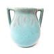Rookwood Style Arts Crafts Art Pottery Vase Speckled Blue Buttress Handles Usa
