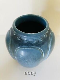 Rookwood Vase No. 2838 Arts and Crafts Mock Turtleback Blue Matte Made in 1928
