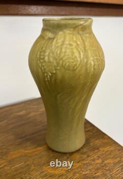 Rookwood pottery 1913 Arts and Crafts Vase Carved Pinecones MINT