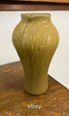 Rookwood pottery 1913 Arts and Crafts Vase Carved Pinecones MINT