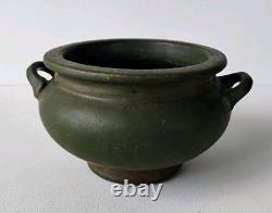 Roseville Art Pottery Carnelian Antique Matte Green Arts & Crafts 2 Handled Pot