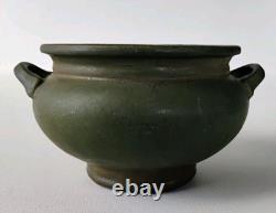Roseville Art Pottery Carnelian Antique Matte Green Arts & Crafts 2 Handled Pot