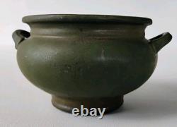 Roseville Art Pottery Carnelian Antique Matte Green Arts & Crafts 2 Handled Pot