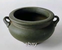 Roseville Art Pottery Carnelian Antique Matte Green Arts & Crafts 2 Handled Pot