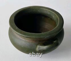 Roseville Art Pottery Carnelian Antique Matte Green Arts & Crafts 2 Handled Pot