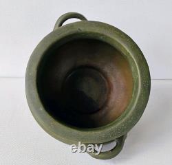Roseville Art Pottery Carnelian Antique Matte Green Arts & Crafts 2 Handled Pot
