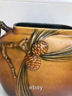 Roseville Art Pottery Pinecone 114-8 Pillow Vase 1930's Arts & Craft
