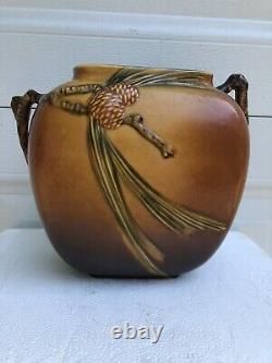 Roseville Art Pottery Pinecone 114-8 Pillow Vase 1930's Arts & Craft