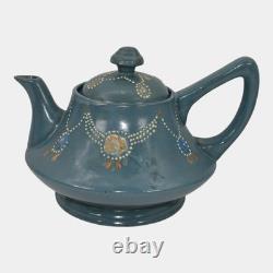 Roseville Aztec Blue 1905 Vintage Arts And Crafts Pottery Ceramic Teapot