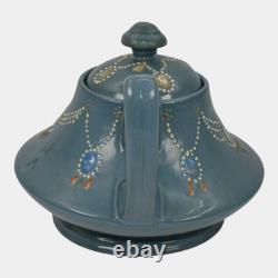 Roseville Aztec Blue 1905 Vintage Arts And Crafts Pottery Ceramic Teapot