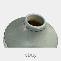 Roseville Aztec Blue 1905 Vintage Arts And Crafts Pottery Squeeze Bag Vase 5