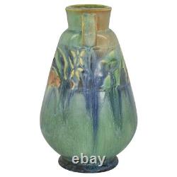 Roseville Baneda 1932 Vintage Arts And Crafts Pottery Green Ceramic Vase 602-6