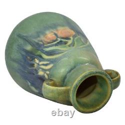 Roseville Baneda 1932 Vintage Arts And Crafts Pottery Green Vase 602-6
