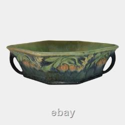 Roseville Baneda Green 1932 Arts And Crafts Handled Ceramic Console Bowl 234-10