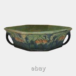 Roseville Baneda Green 1932 Arts And Crafts Handled Ceramic Console Bowl 234-10