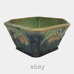 Roseville Baneda Green 1932 Arts And Crafts Handled Ceramic Console Bowl 234-10