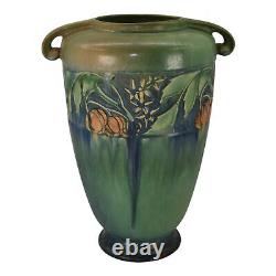 Roseville Baneda Green 1932 Vintage Arts And Crafts Handled Ceramic Vase 599-12