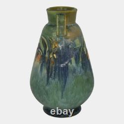 Roseville Baneda Green 1932 Vintage Arts And Crafts Pottery Ceramic Vase 602-6