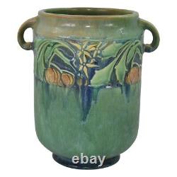 Roseville Baneda Green 1932 Vintage Arts And Crafts Pottery Vase 610-7