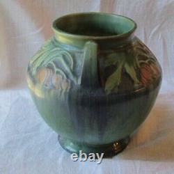 Roseville Baneda Green Vase, Arts & Crafts Pottery, 6 1/4 in