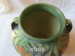 Roseville Baneda Green Vase, Arts & Crafts Pottery, 6 1/4 in