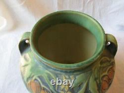 Roseville Baneda Green Vase, Arts & Crafts Pottery, 6 1/4 in