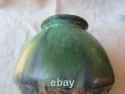 Roseville Baneda Green Vase, Arts & Crafts Pottery, 6 1/4 in