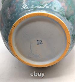 Roseville Carnelian Blue-Green-Pink Arts & Crafts Pottery Curdled Glaze Vase Rea