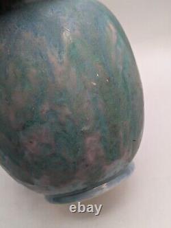 Roseville Carnelian Blue-Green-Pink Arts & Crafts Pottery Curdled Glaze Vase Rea