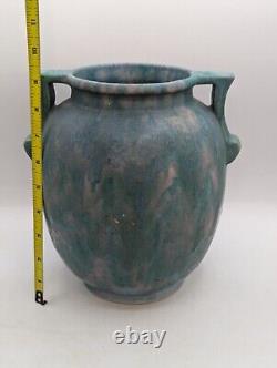 Roseville Carnelian Blue-Green-Pink Arts & Crafts Pottery Curdled Glaze Vase Rea