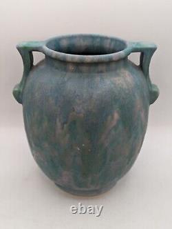 Roseville Carnelian Blue-Green-Pink Arts & Crafts Pottery Curdled Glaze Vase Rea