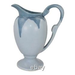 Roseville Carnelian I 1926 Vintage Arts And Crafts Pottery Blue Pitcher 1311-10