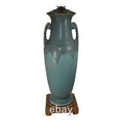 Roseville Carnelian I Blue 1926 Vintage Arts And Crafts Pottery Vase Lamp 322-18