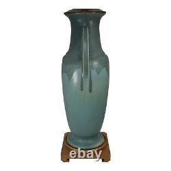 Roseville Carnelian I Blue 1926 Vintage Arts And Crafts Pottery Vase Lamp 322-18