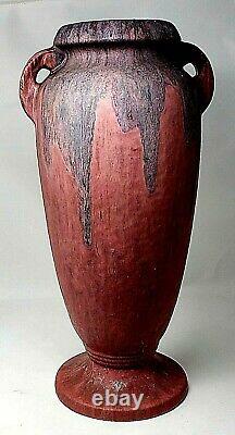 Roseville Carnelian II MONUMENTAL Arts & Crafts VASE #340-18 Red Mottled Glaze