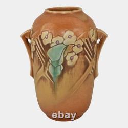 Roseville Clemana Brown 1936 Vintage Art Deco Pottery Ceramic Vase 749-6