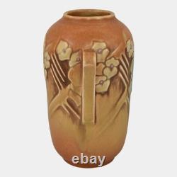 Roseville Clemana Brown 1936 Vintage Art Deco Pottery Ceramic Vase 749-6
