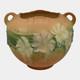 Roseville Cosmos Tan 1939 Vintage Art Pottery Ceramic Handled Bowl Vase 376-6