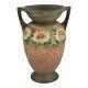 Roseville Dahlrose 1928 Vintage Arts And Crafts Pottery Brown Flower Vase 369-10