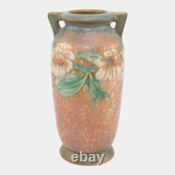 Roseville Dahlrose 1928 Vintage Arts And Crafts Pottery Ceramic Vase 363-6