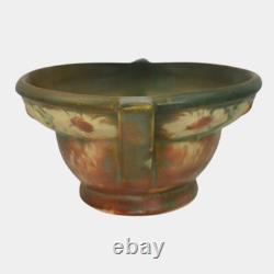 Roseville Dahlrose Brown 1928 Arts And Crafts Pottery Ceramic Handled Bowl 179-8