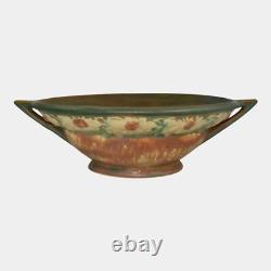 Roseville Dahlrose Brown 1928 Arts And Crafts Pottery Ceramic Handled Bowl 179-8