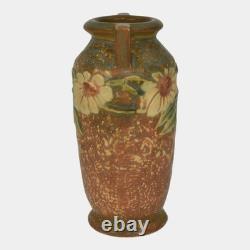 Roseville Dahlrose Brown 1928 Vintage Arts And Crafts Pottery Ceramic Vase 363-6