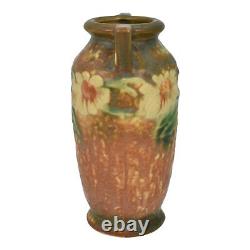 Roseville Dahlrose Brown 1928 Vintage Arts And Crafts Pottery Ceramic Vase 363-6